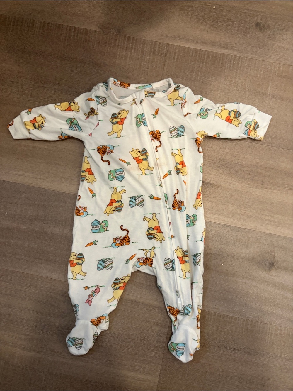 Disney White Winnie the Pooh & Tigger Footed One-Piece